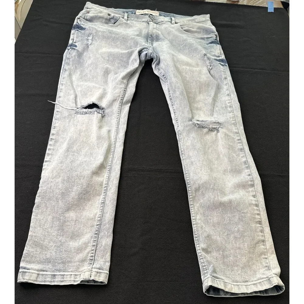 Spark Premium Denim Mens Jeans 38x32 Studio Collection‎ Ice Blue ~ FAST Shipping